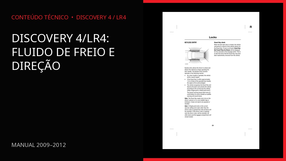 Discovery 4/LR4: fluido de freio e direção