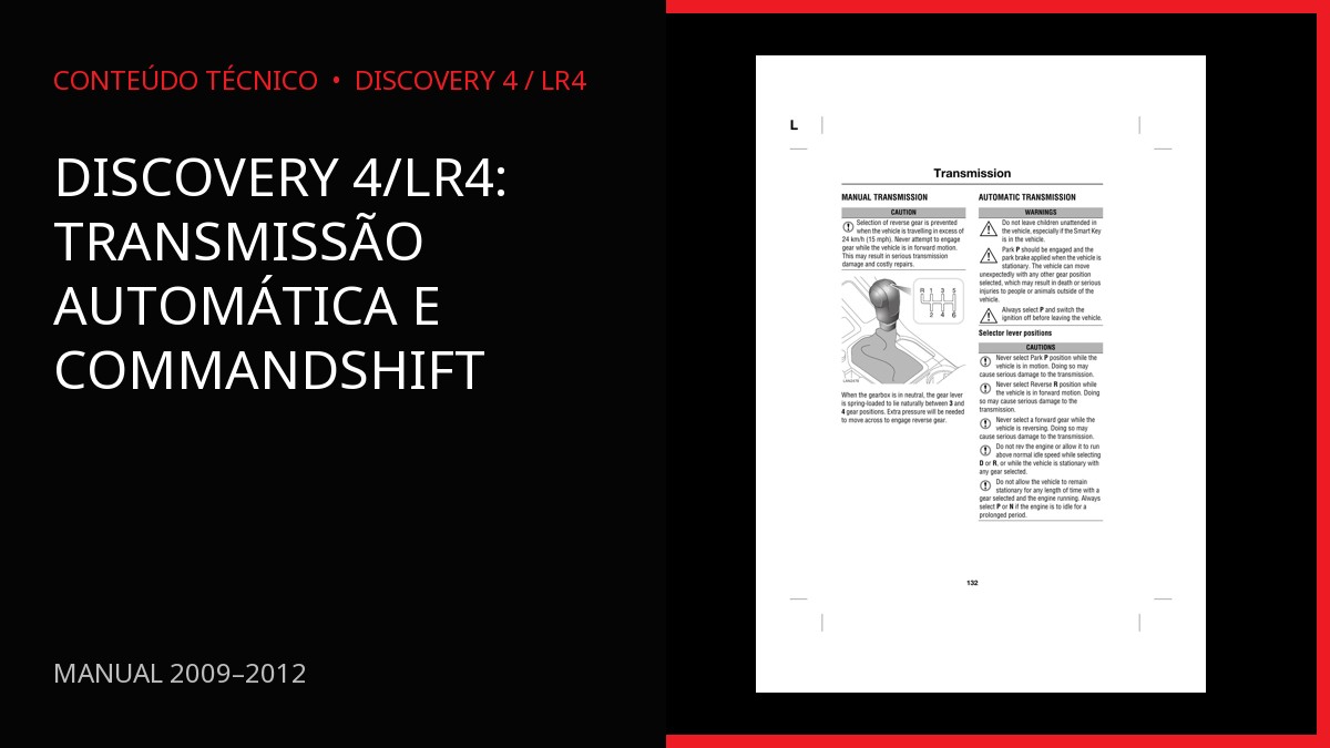 Discovery 4/LR4: transmissão automática e CommandShift