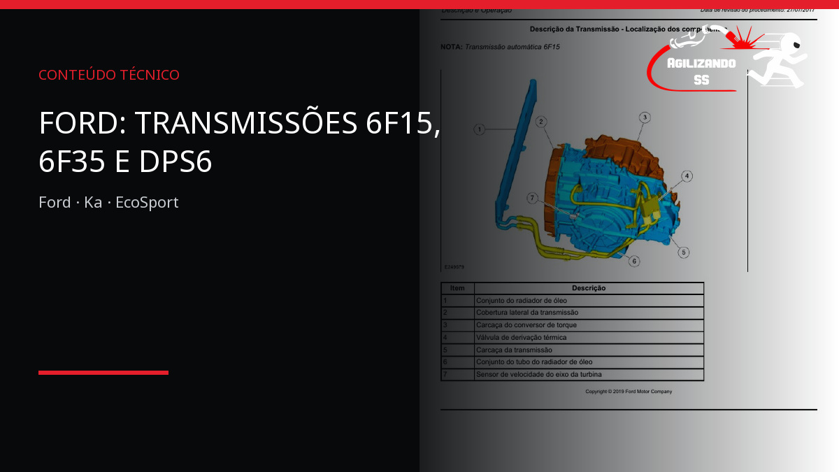 Ford 6F15, 6F35 e DPS6: como identificar antes de reparar