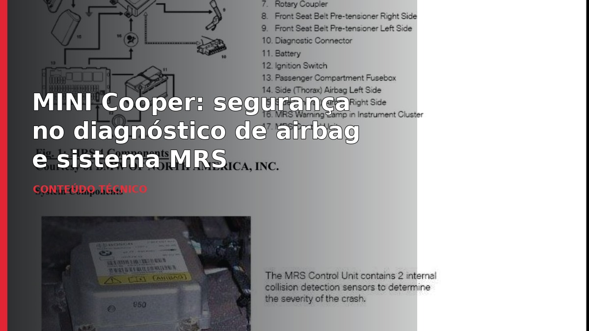 MINI Cooper: segurança no diagnóstico de airbag e sistema MRS