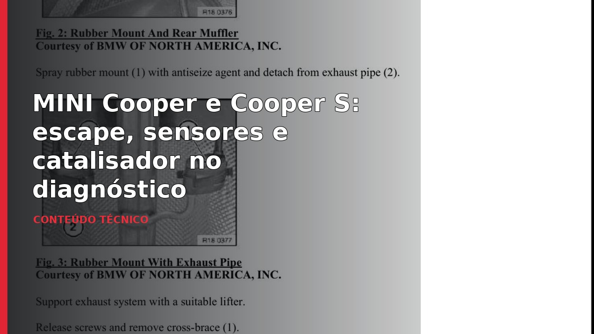 MINI Cooper e Cooper S: escape, sensores e catalisador no diagnóstico